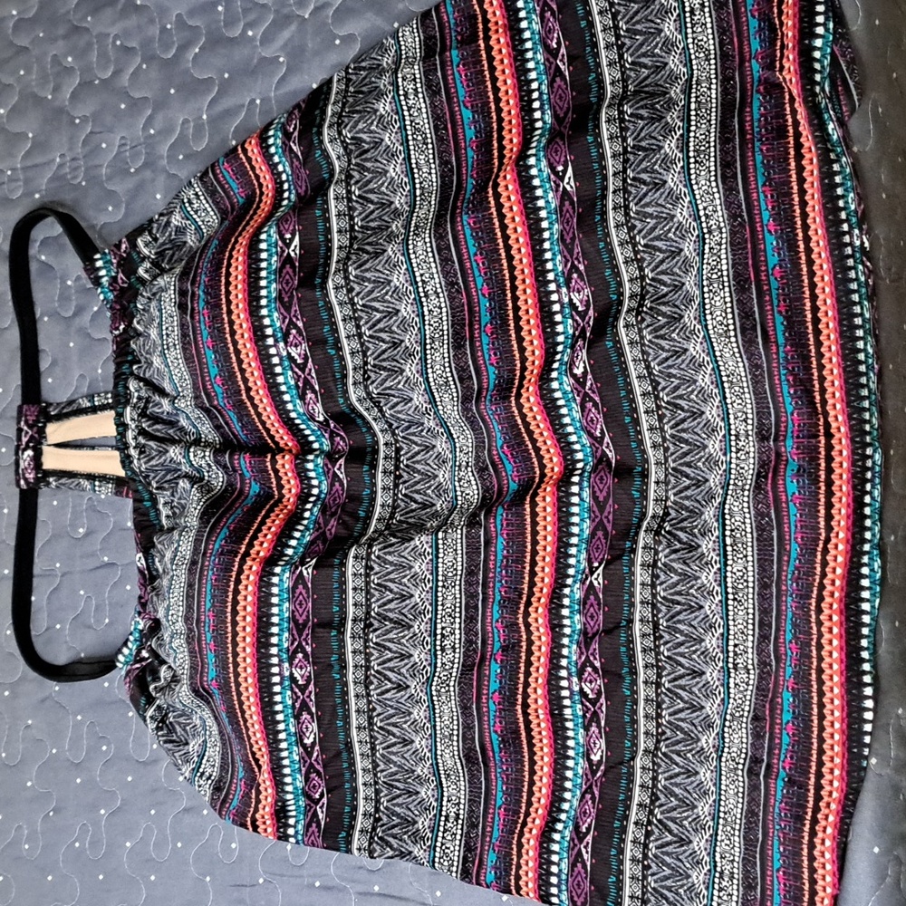 Multicolor Patterned Women's Swim Top